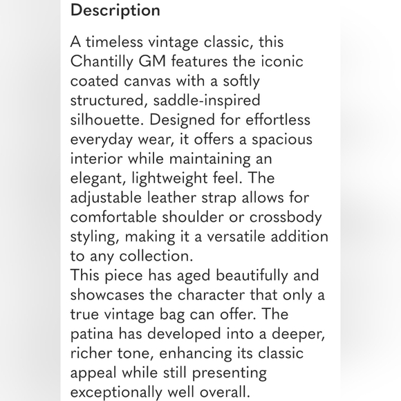 Louis Vuitton Vintage Chantilly GM Crossbody Bag - Picture 10 of 11
